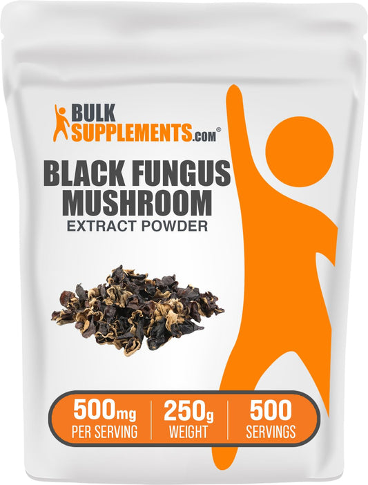 Black Fungus Mushroom Extract Powder (Wood Ear) – 500 mg, 250 g | Vegan & Gluten-Free | BulkSupplements.com BritishVita | Premium UK Vitamins & Wellness Supplements