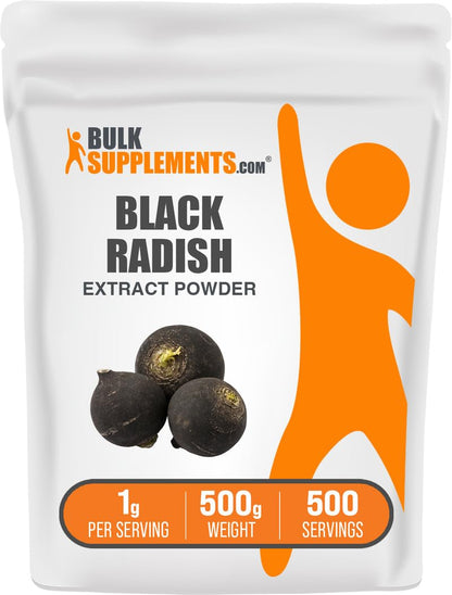 BulkSupplements Black Radish Extract Powder | Spanish Black Radish - Vegan & Gluten Free, 1g Serving, 500g
