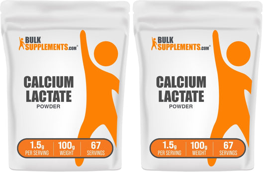 BulkSupplements Calcium Lactate Powder – Food-Grade Calcium, Gluten Free, 1.5g/Serving, Pack of 2 BritishVita | Premium UK Vitamins & Wellness Supplements