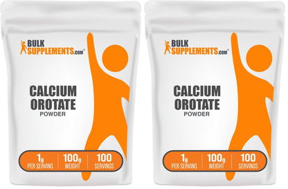Calcium Orotate Powder – High Bioavailability, Unflavored & Gluten Free | BulkSupplements 100g x 2