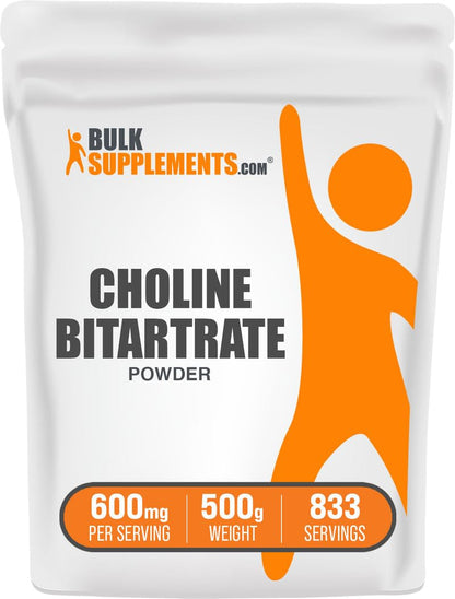 Choline Bitartrate Powder – BulkSupplements.com | 600 mg/Serving, 500 g