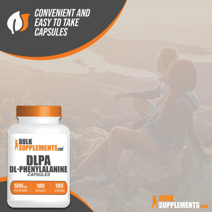 BulkSupplements DL-Phenylalanine Capsules 500mg (DLPA) – 180 Caps, Gluten Free