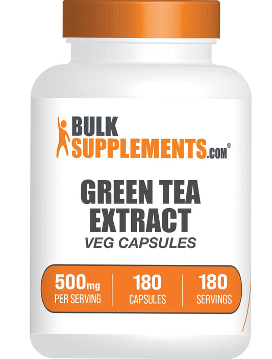 BulkSupplements.com Green Tea Extract Capsules - 500mg, 180 Veg Capsules (Vegan & Gluten Free) BritishVita | Premium UK Vitamins & Wellness Supplements