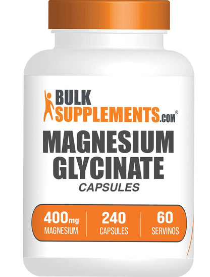 BulkSupplements Magnesium Glycinate Capsules – Highly Absorbed, Gluten Free, 240 Count