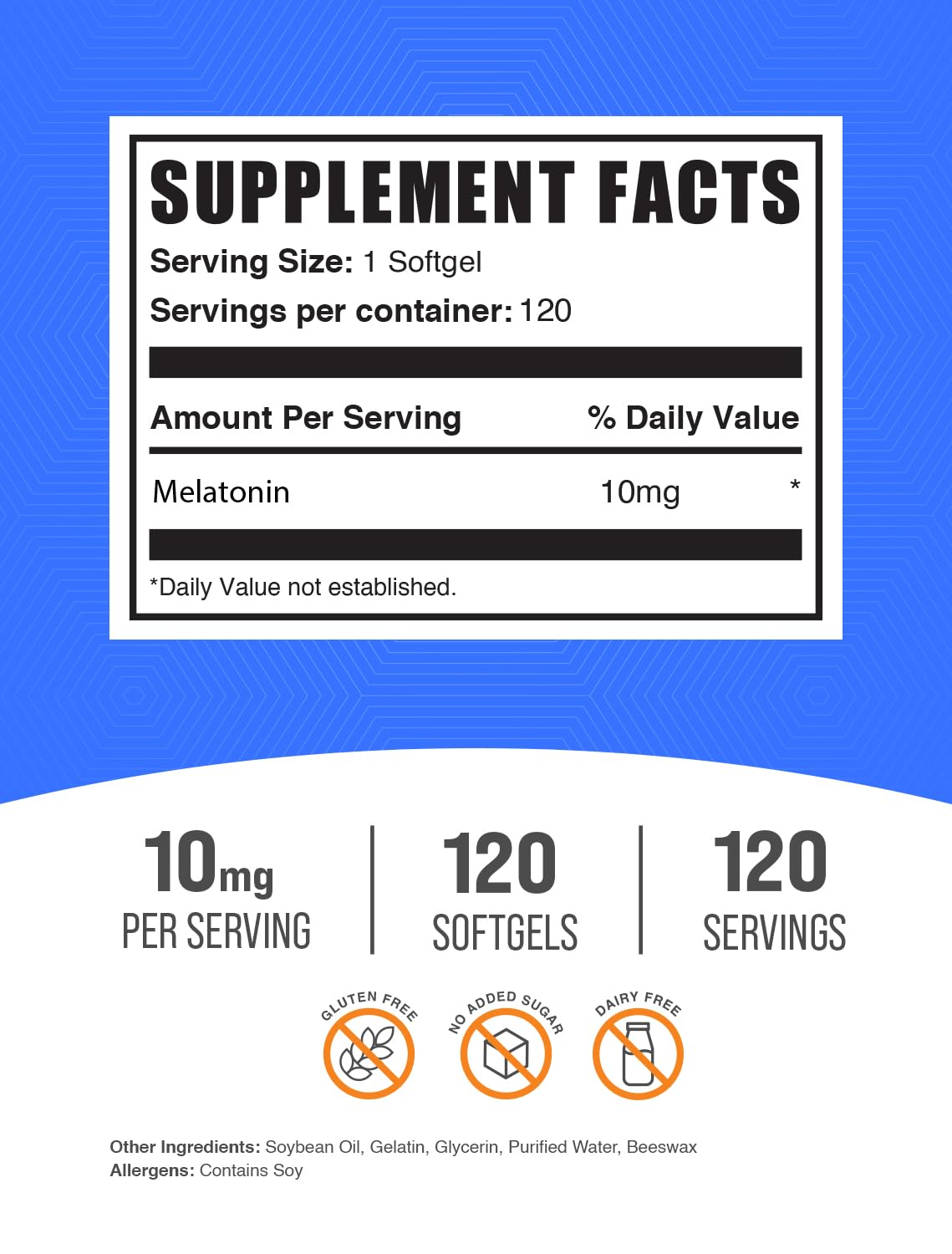 Melatonin 10 mg Softgels – Sleep Support for Adults | Gluten Free | Pack of 2 (240 Softgels) | BulkSupplements