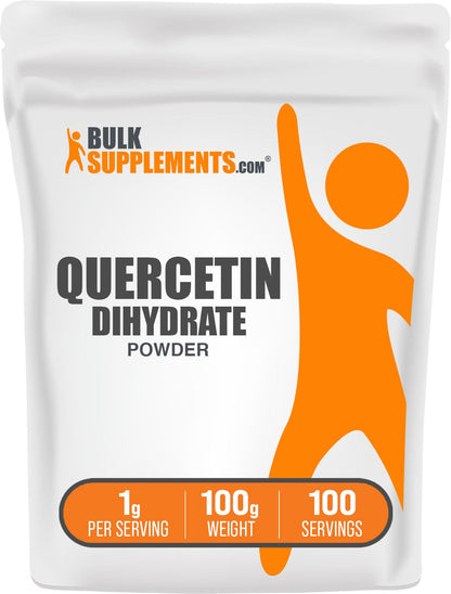 Quercetin Dihydrate Powder – Vegan & Gluten Free | 1g Serving, 100g Pack | BulkSupplements.com