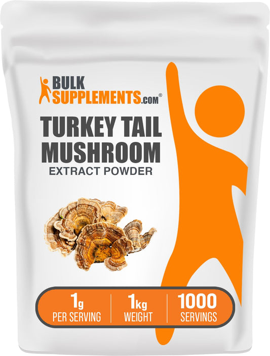 BulkSupplements Turkey Tail Mushroom Extract Powder – Coriolus Versicolor, Vegan & Gluten Free, 1kg BritishVita | Premium UK Vitamins & Wellness Supplements