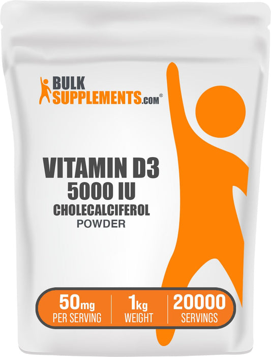 BulkSupplements Vitamin D3 Powder – 5,000 IU per Serving, 1kg (Gluten Free) | Cholecalciferol BritishVita | Premium UK Vitamins & Wellness Supplements