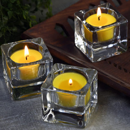 DEYBBY Lemon Scented Soy Wax Tealight Candles – 24-Pack, 4-Hour Burn