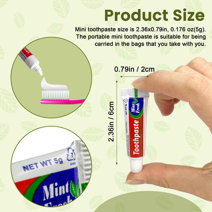 200 Pcs Bulk Travel Size Toothpaste – 0.176 oz Mint Mini, Single-Use for Hotels & Guests