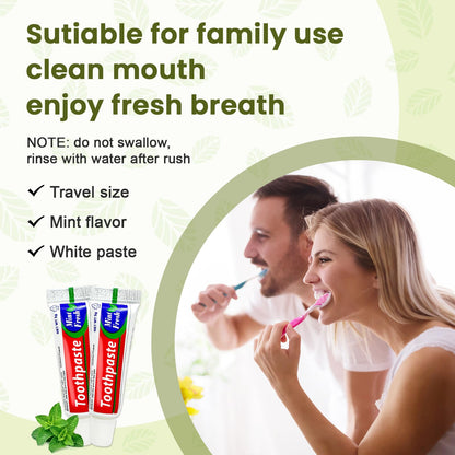 200 Pcs Bulk Travel Size Toothpaste – 0.176 oz Mint Mini, Single-Use for Hotels & Guests