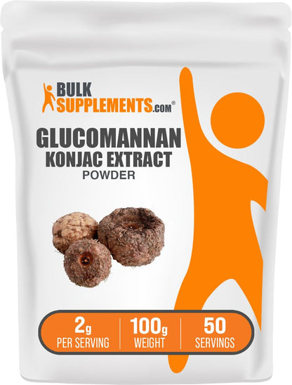 Glucomannan Powder (Konjac Root Extract) - BulkSupplements.com | Gluten Free, 2g per Serving, 100g
