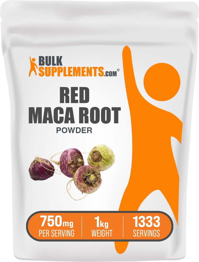 Red Maca Powder 1kg – 750mg per Serving, Vegan & Gluten Free | BulkSupplements