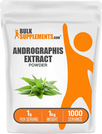 Andrographis Extract Powder - BulkSupplements, Andrographis Paniculata, 1g Serving, 1kg Pack