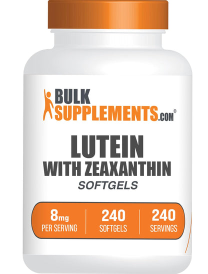 BulkSupplements Lutein with Zeaxanthin Softgels - Eye Vitamins, Gluten Free, 240 Softgels