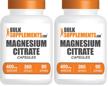 BulkSupplements Magnesium Citrate Capsules 400mg — Gluten Free, 4 Capsules per Serving, 360 Count (Pack of 2) BritishVita | Premium UK Vitamins & Wellness Supplements