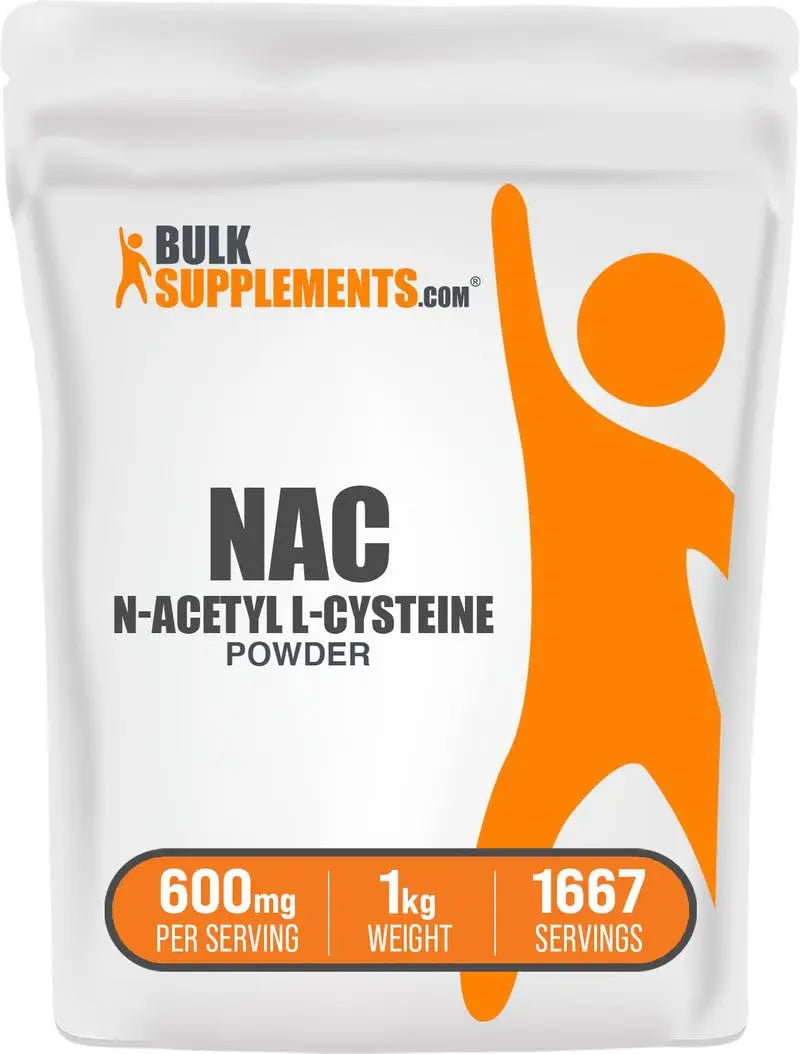 BulkSupplements NAC Powder 600mg – N-Acetyl Cysteine Supplement, Gluten Free, 1kg (1667 Servings) BritishVita | Premium UK Vitamins & Wellness Supplements