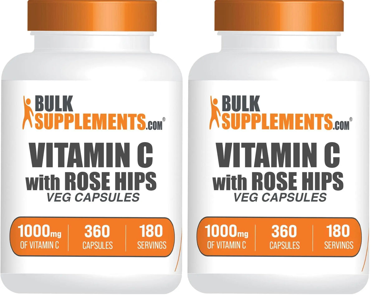 BulkSupplements Vitamin C with Rose HIPS Capsules – 1000mg Vitamin C, 15mg Rose HIPS, 360 Count (Pack of 2) BritishVita | Premium UK Vitamins & Wellness Supplements