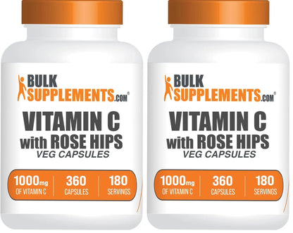 BulkSupplements Vitamin C with Rose HIPS Capsules – 1000mg Vitamin C, 15mg Rose HIPS, 360 Count (Pack of 2) BritishVita | Premium UK Vitamins & Wellness Supplements