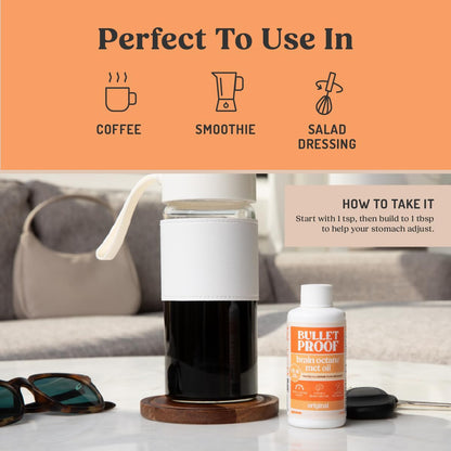 Bulletproof Brain Octane C8 MCT Oil Travel Size – 3 oz | Keto Energy
