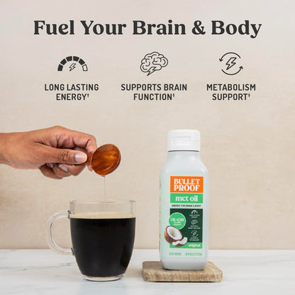 Bulletproof MCT Oil with C8 & C10 – 16 Ounces, Keto Fuel for Brain & Body | Add to Coffee & Smoothies