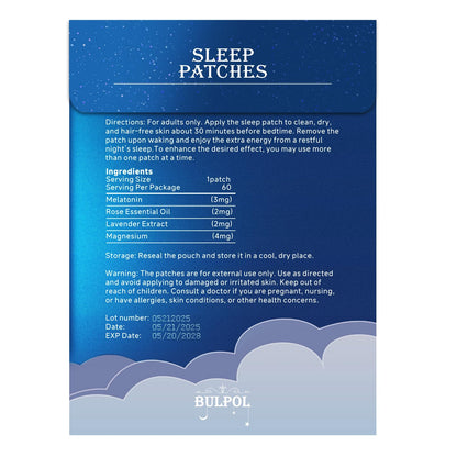 BULPOL Sleep Patches for Adults – 60 Pack, All-Natural Deep Sleep