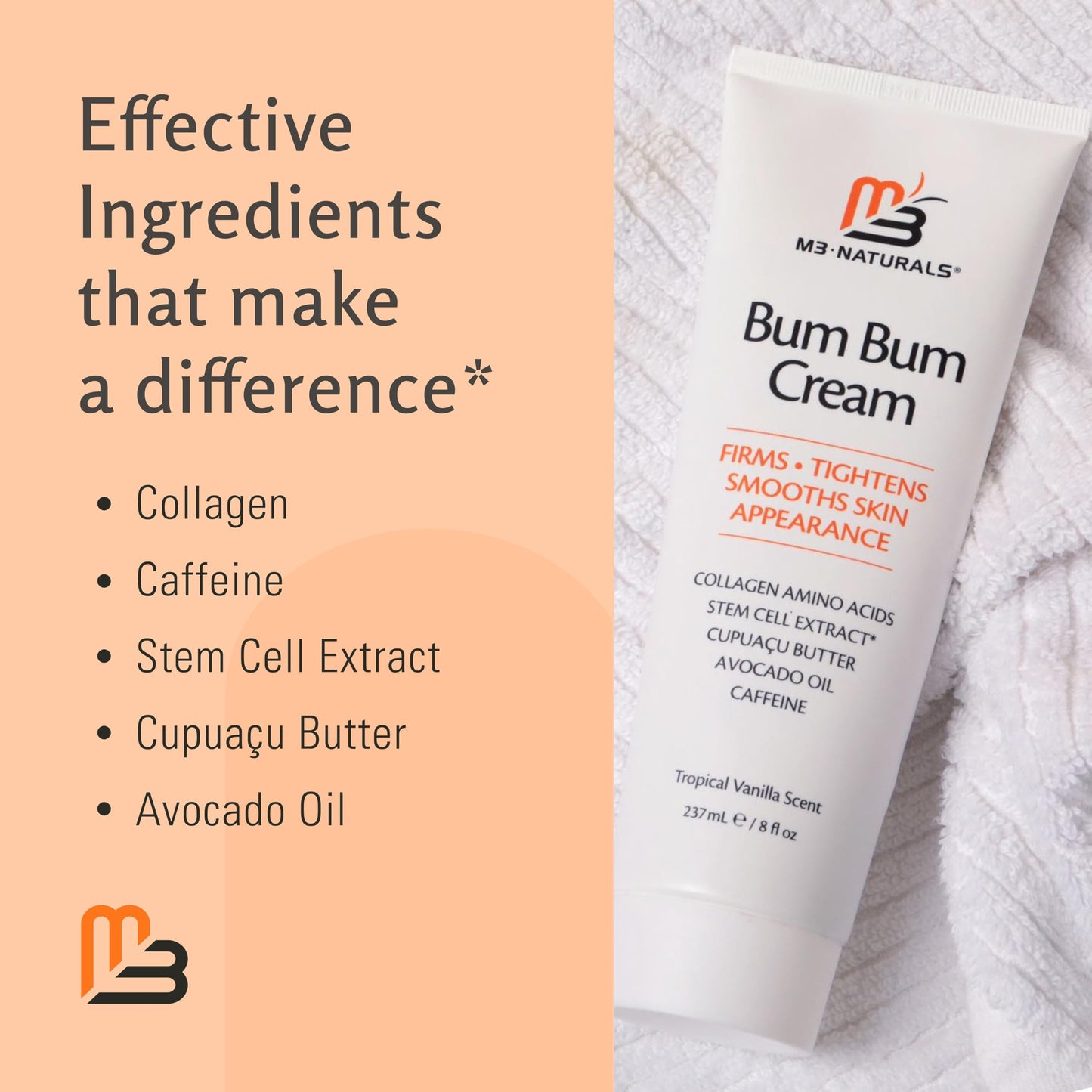 Bum Bum Cream Lemon Vanilla – 2-in-1 Cellulite & Firm Skin Lotion, 8 oz
