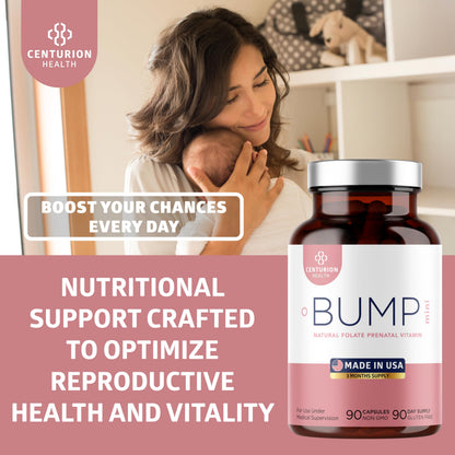 Centurion Labs Bump Mini Prenatal Vitamins - 90 Caps | Pregnancy Support