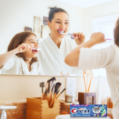Crest Kids Color Changing Toothpaste Bundle — 2-Pack Bubblegum + VenDesta Squeezer