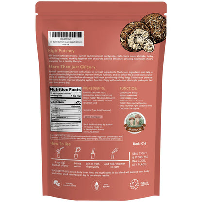 Bunkell Mushroom Chicory – Adaptogenic 6-Mushroom Powder for Energy, Digestion & Immunity