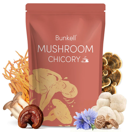 Bunkell Mushroom Chicory – Adaptogenic 6-Mushroom Powder for Energy, Digestion & Immunity BritishVita | Premium UK Vitamins & Wellness Supplements