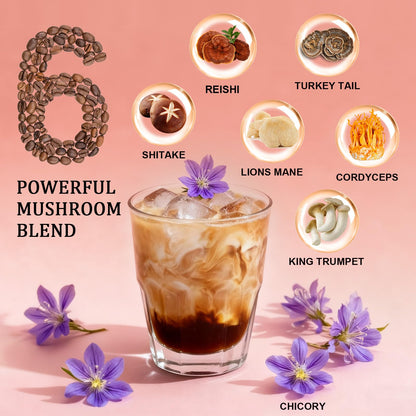 Bunkell Mushroom Chicory – Adaptogenic 6-Mushroom Powder for Energy, Digestion & Immunity