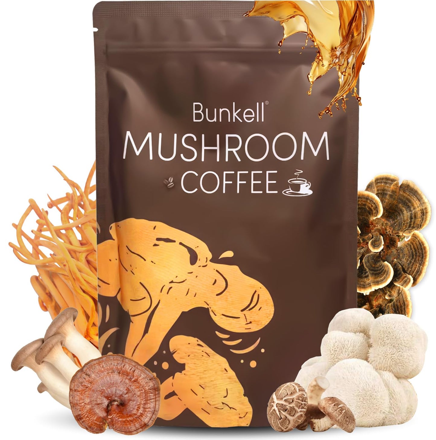 Bunkell Mushroom Coffee | Adaptogenic 6-Mushroom Blend for Energy & Immunity