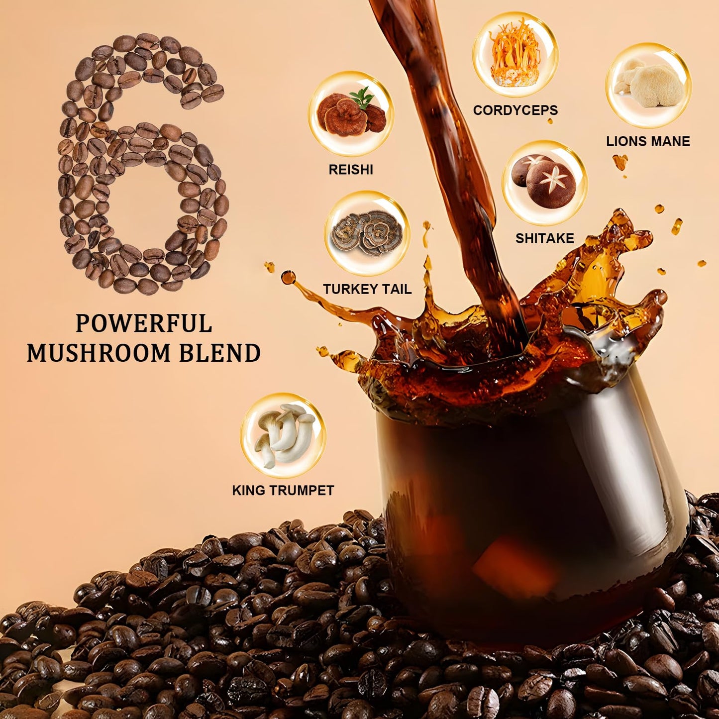 Bunkell Mushroom Coffee | Adaptogenic 6-Mushroom Blend for Energy & Immunity