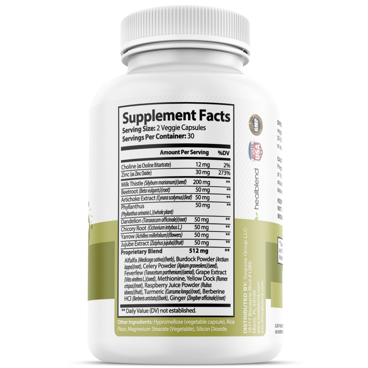 Liver Support - Natural Milk Thistle & Zinc Detox Supplement | 60 Veggie Capsules (30 Days Supply)