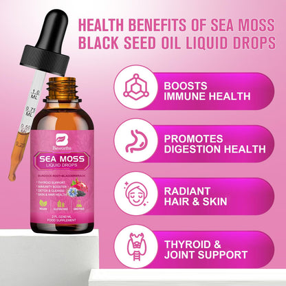 BEWORTHS Sea Moss Liquid Drops – Organic Black Seed Oil (Vegan)