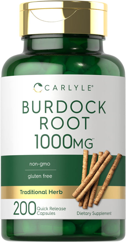 Carlyle Burdock Root 1000 mg – 200 Capsules | Non-GMO & Gluten Free