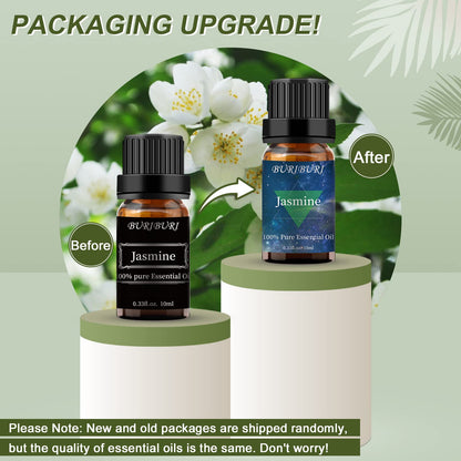 BURIBURI Jasmine & Gardenia Essential Oils Gift Set - 100% Pure, 10mlx2