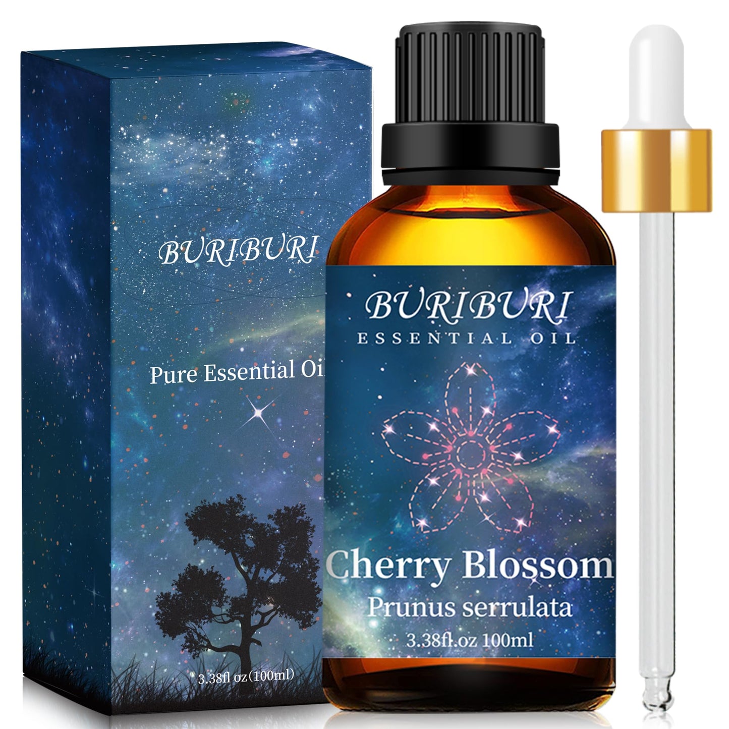 BURIBURI Cherry Blossom Essential Oil for Aromatherapy Diffuser and Skin | 100% Pure Cherry Blossom Oil 100ml