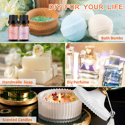 BURIBURI Lotus & Peony Essential Oils Gift Set 2-Pack – 100% Pure | Diffuser, Soap Making