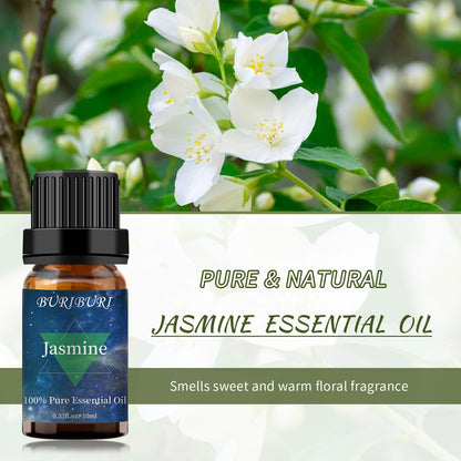 BURIBURI Vanilla & Jasmine Essential Oil Gift Set – 100% Pure, Undiluted, 10ml x 2