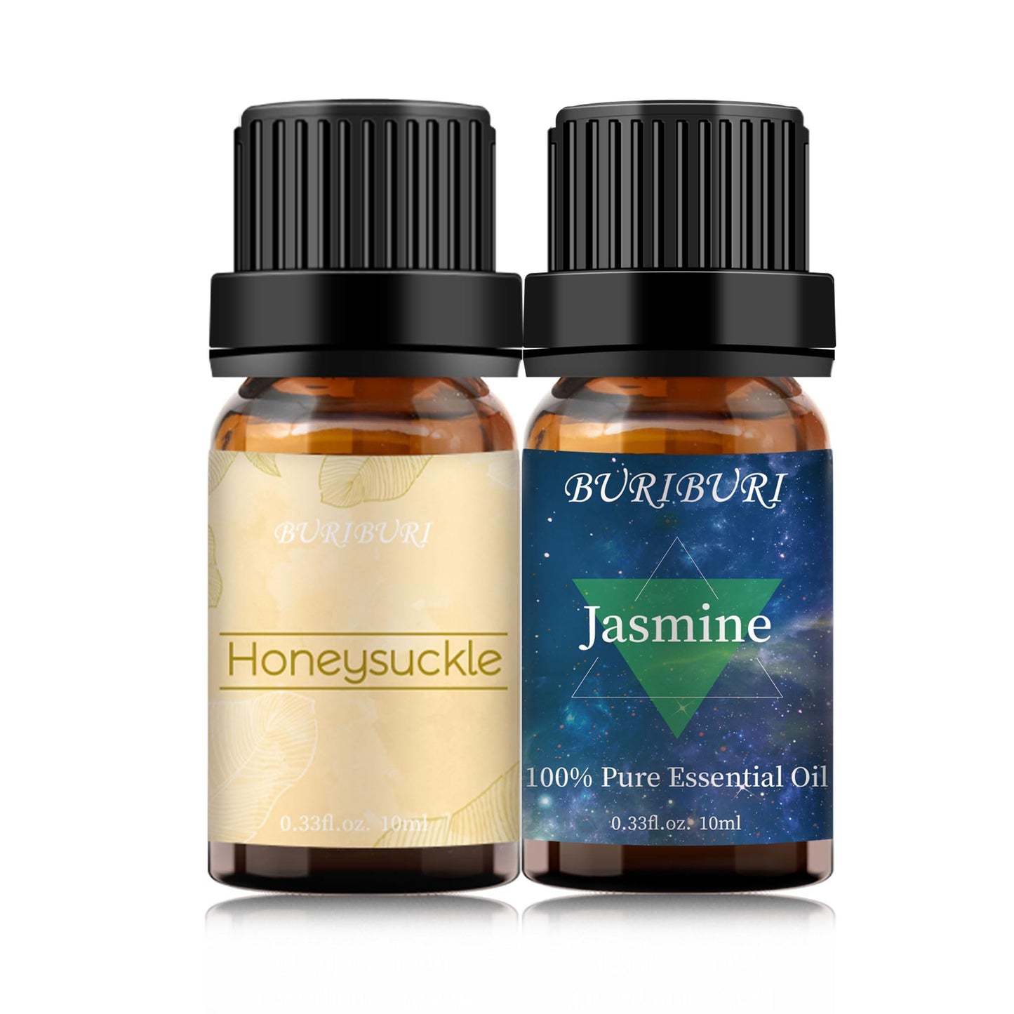 BURIBURI Honeysuckle & Jasmine Essential Oil Set – 2 Pack, 100% Pure Diffuser Oils