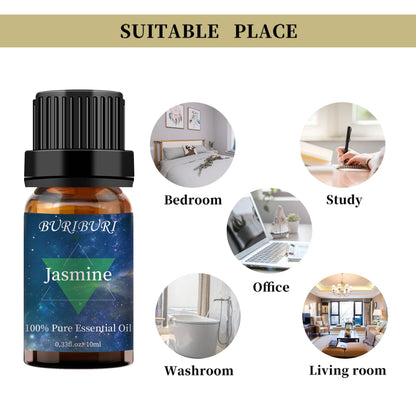 BURIBURI Jasmine & Eucalyptus Oils 2-Pack - 10ml for Diffusers