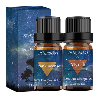 BURIBURI Frankincense & Myrrh Essential Oils Gift Set – 2 x 10ml, 100% Pure & Natural