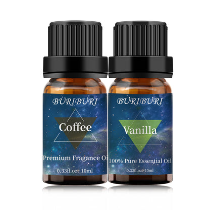 BURIBURI Vanilla & Coffee Essential Oil Set (10ml) – 100% Pure Fragrance Oils
