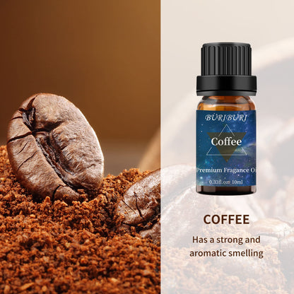 BURIBURI Vanilla & Coffee Essential Oil Set (10ml) – 100% Pure Fragrance Oils