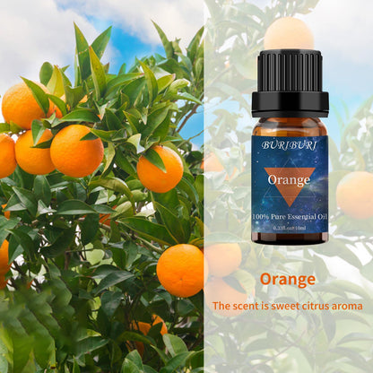 BURIBURI Orange & Vanilla Essential Oils Gift Set - 100% Pure & Undiluted, 10ml x 2