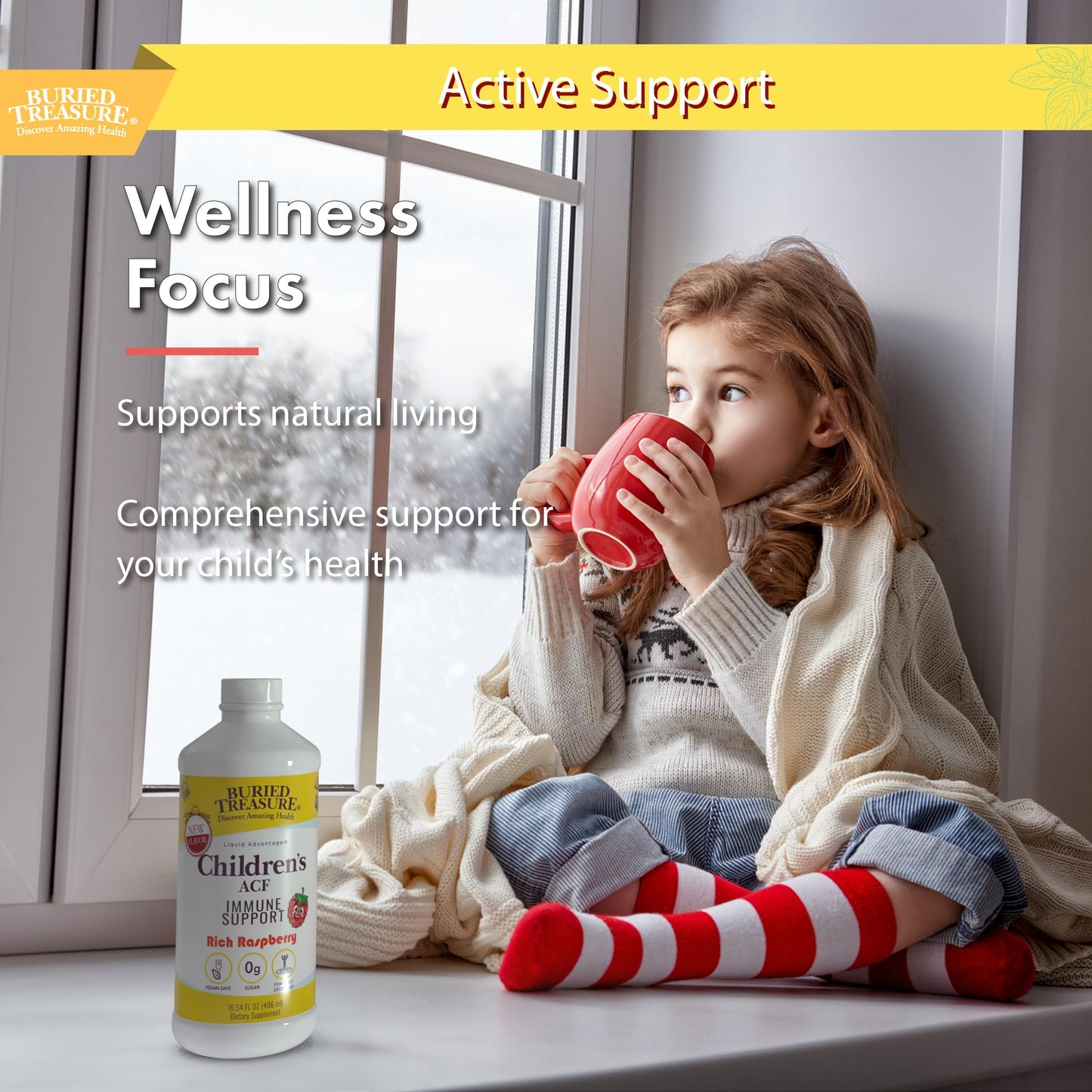 Buried Treasure Children's ACF - 16oz, 16 Servings - Immune Support with Elderberry, Vitamin C, Zinc, Echinacea