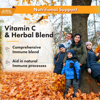 Buried Treasure Adult Daily Immune Wellness 16oz with Dose Cup – Elderberry, Echinacea, Vitamin C, Zinc & Mushroom Blend