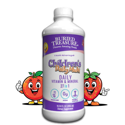 Buried Treasure Kids Liquid Multivitamin - 16 oz, 16 Servings, Orange Mango Flavor